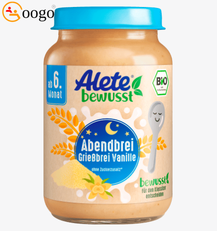 Alete bewusst Bio Abendbrei Grießbrei Vanille - ab dem 6. Monat, 190 g